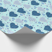 Cadeau Papier d'enveloppement des Coeurs bleus (Coin)