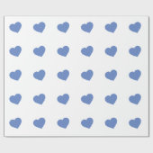Cadeau Papier d'enveloppement des Coeurs Bleus Bébé (Plat)