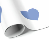 Cadeau Papier d'enveloppement des Coeurs Bleus Bébé (Coin rond)