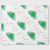 Cadeau Papier d'enveloppement des Coeurs d'arbre de Noël  (Plat)