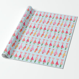 Cadeau Papier d'enveloppement des Coeurs de Noël