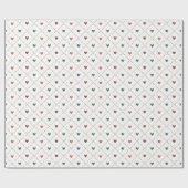 Cadeau Papier d'enveloppement des coeurs de Noël mignons (Plat)