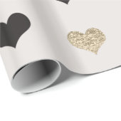 Cadeau Papier d'enveloppement des Coeurs de Parties scint (Coin rond)