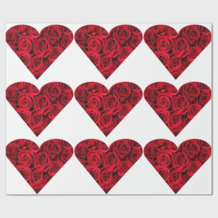 Cadeau Papier d'enveloppement des coeurs roses