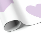 Cadeau Papier d'enveloppement des coeurs violets (Coin rond)