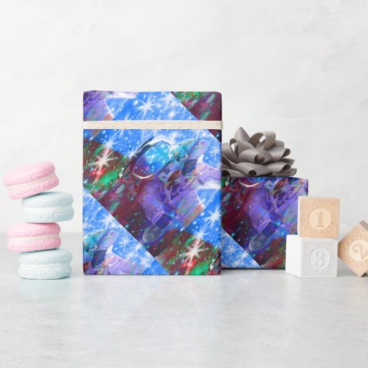 Cadeau Papier d'enveloppement des dimensions des astronau (Baby Shower)