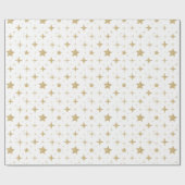 Cadeau Papier d'enveloppement des étoiles d'or de Noël (Plat)