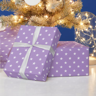 Cadeau Papier d'enveloppement des étoiles violettes
