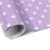 Cadeau Papier d'enveloppement des étoiles violettes (Coin rond)
