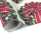 Cadeau Papier d'enveloppement des fêtes de Noël (Coin rond)