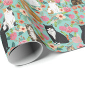 Cadeau Papier d'enveloppement des flacons de chat (Coin rond)