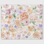 Cadeau Papier d'enveloppement des fleurs botaniques de pr (Plat)