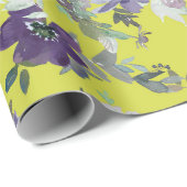 Cadeau Papier d'enveloppement des fleurs d'aquarelle (Coin rond)