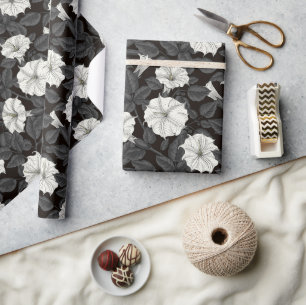 Cadeau Papier d'enveloppement des fleurs de lune
