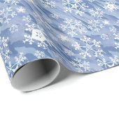 Cadeau Papier d'enveloppement des flocons blancs (Coin rond)