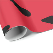 Cadeau Papier d'enveloppement des graines de pastèque rou (Coin rond)