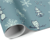 Cadeau Papier d'enveloppement des objets d'hiver - Peacoc (Coin rond)