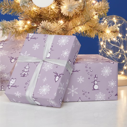 Cadeau Papier d'enveloppement des objets d'hiver - poussi (Vacances)