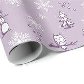 Cadeau Papier d'enveloppement des objets d'hiver - poussi (Coin rond)