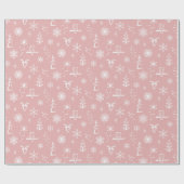 Cadeau Papier d'enveloppement des objets d'hiver - Rose + (Plat)