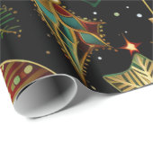 Cadeau Papier d'enveloppement des ornements de Noël (Coin rond)