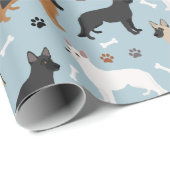 Cadeau Papier d'enveloppement des os et pattes bergers al (Coin rond)