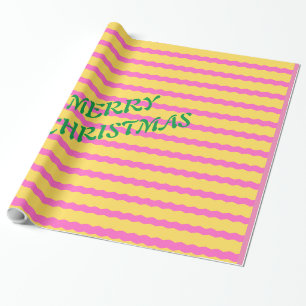 Cadeau Papier d'enveloppement des rayures de Noël