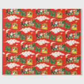 Cadeau Papier d'enveloppement des trains de Noël (Plat)