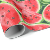 Cadeau Papier d'enveloppement des tranches de pastèque (Coin rond)