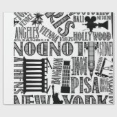 Cadeau Papier d'enveloppement des villes du monde (Plat)