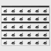 Cadeau Papier d'enveloppement design noir et blanc Swan (Plat)