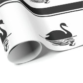 Cadeau Papier d'enveloppement design noir et blanc Swan (Coin rond)