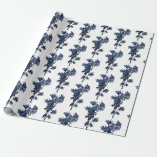 Cadeau Papier d'enveloppement d'été Bouquet bleu