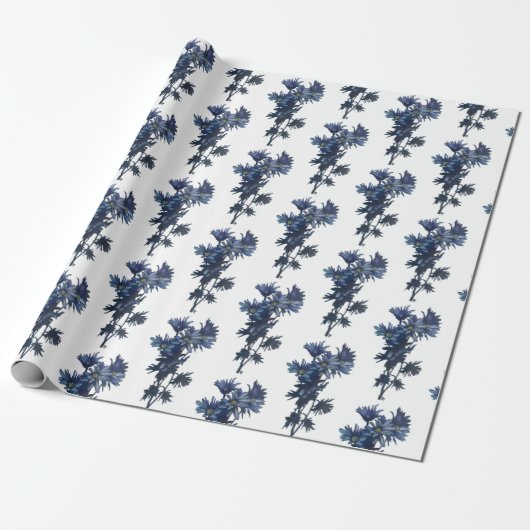 Cadeau Papier d'enveloppement d'été Bouquet bleu (Déroulé)
