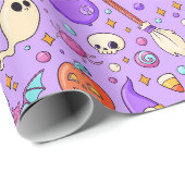 Cadeau Papier d'enveloppement d'Halloween (Coin rond)