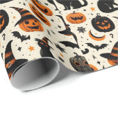 Cadeau Papier d'enveloppement d'Halloween (Coin rond)