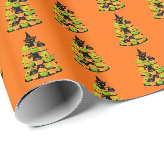 Cadeau Papier d'enveloppement d'Halloween (Coin rond)