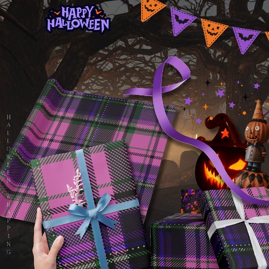 Cadeau Papier d'enveloppement d'Halloween à plis violet e