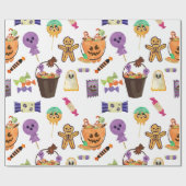 Cadeau Papier d'enveloppement d'Halloween doux (Plat)