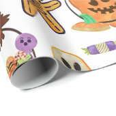 Cadeau Papier d'enveloppement d'Halloween doux (Coin rond)