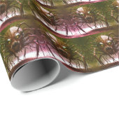 Cadeau Papier d'enveloppement d'Halloween Monster Rouge (Coin rond)