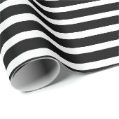 Cadeau Papier d'enveloppement d'Halloween noir et blanc (Coin rond)