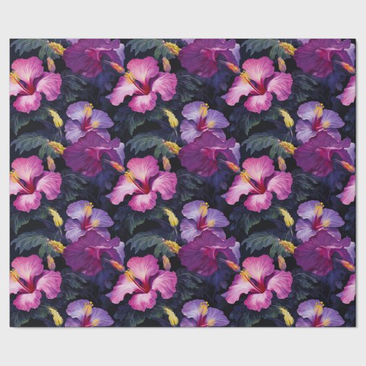 Cadeau Papier d'enveloppement d'hibiscus d'aquarelle (Couture)