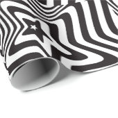 Cadeau Papier d'enveloppement d'illusion optique noir et  (Coin rond)