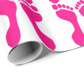 Cadeau Papier d'enveloppement d'impressions de pieds (Coin rond)