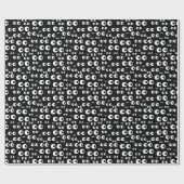 Cadeau Papier d'enveloppement d'oeil noir et blanc mignon (Plat)