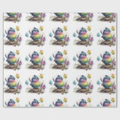 Cadeau Papier d'enveloppement d'oiseaux d'aquarelle adora (Plat)