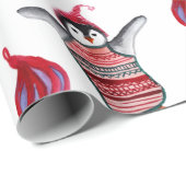 Cadeau Papier d'enveloppement d'oiseaux pingouins (Coin rond)