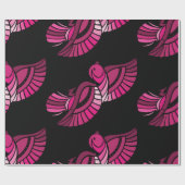 Cadeau Papier d'enveloppement d'oiseaux rose (Plat)