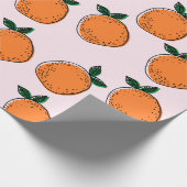 Cadeau Papier d'enveloppement d'oranges mignonnes (Coin)